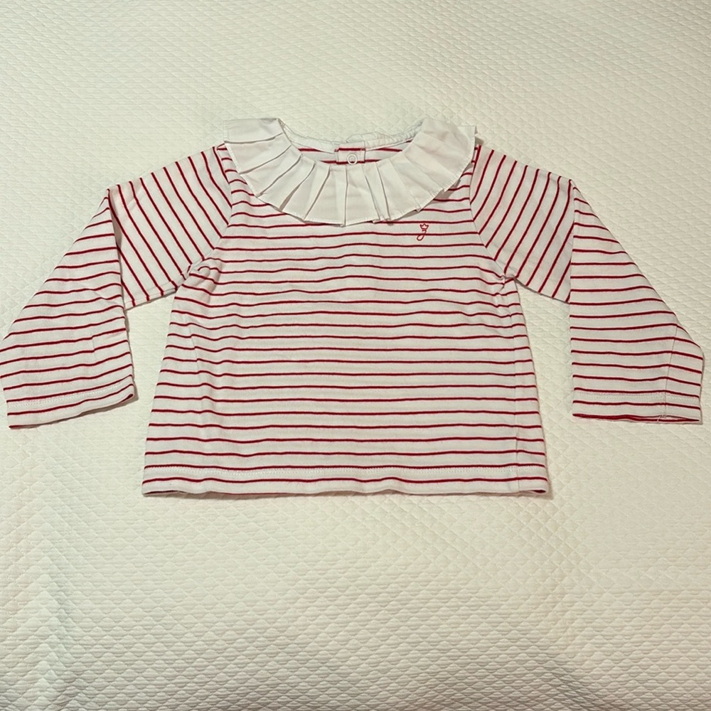 EUC Jacadi size 3T shirt with ruffle neck